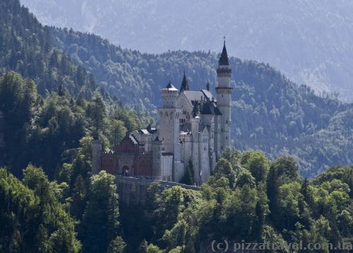 Neuschwanstein Castle, view from the cable car to mount Tegelberg