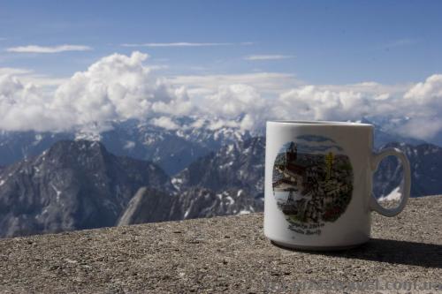 Souvenir cup on Mount Zugspitze