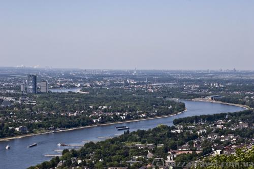 View of the Rhine and Bonn from the Drachenburg Castle