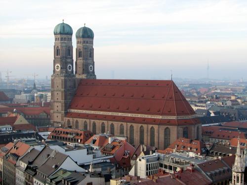 Frauenkirche in Munich as seen from St. Peter