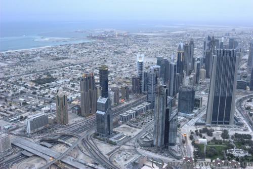 View of Sheikh Zayed road and Financial Centre