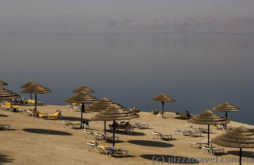 Mariott hotel beach at the Dead Sea