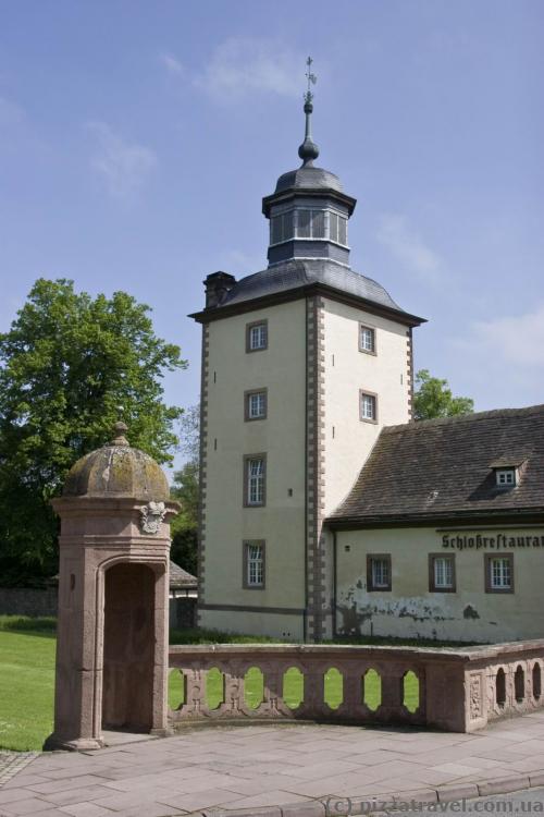 Guardian place near the main entrance to the Corvey Castle