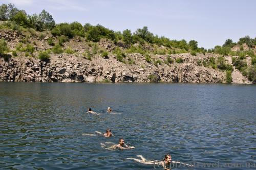 Flooded granite quarry in Migiya