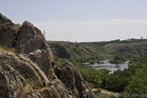 View from the track to the city beach in Yuzhnoukrainsk